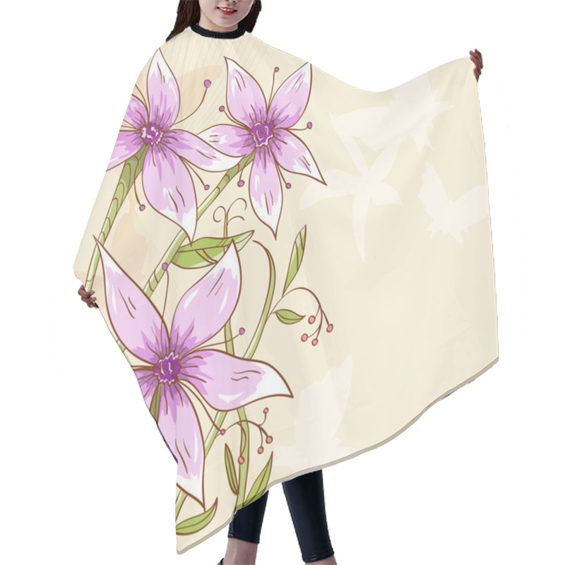 Personality  Floral Flowers Background Hair Cutting Cape