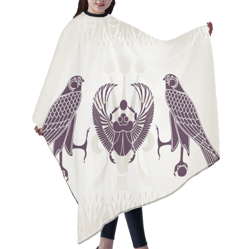 Personality  Egyptian Horus And Scarab Stencil Hair Cutting Cape