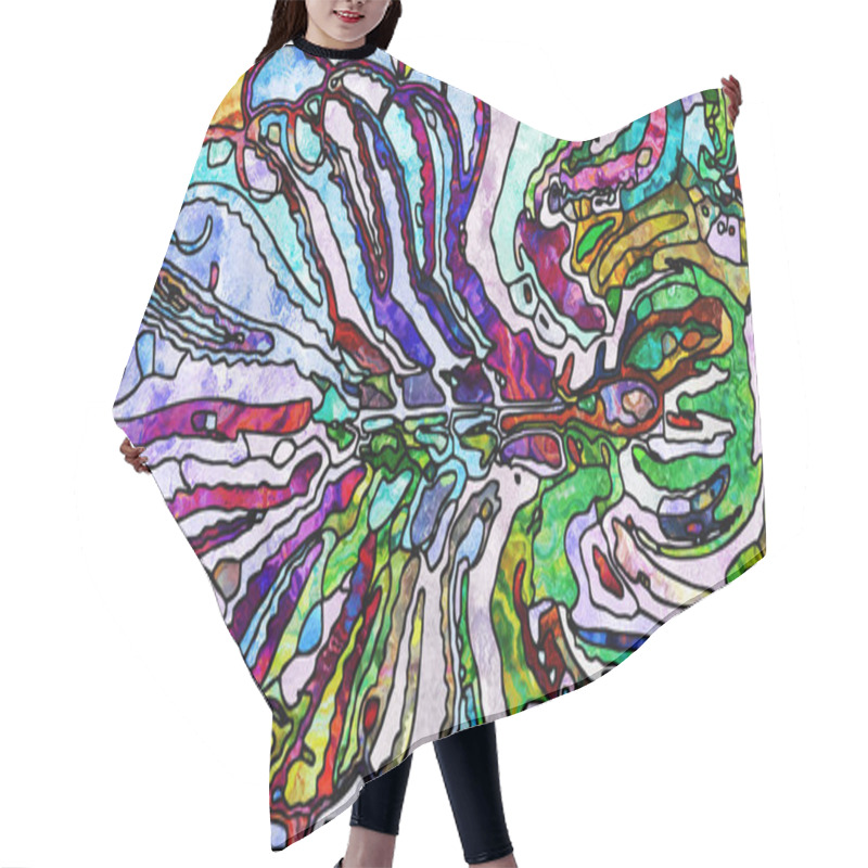 Personality  Virtual Leaded Glass Hair Cutting Cape