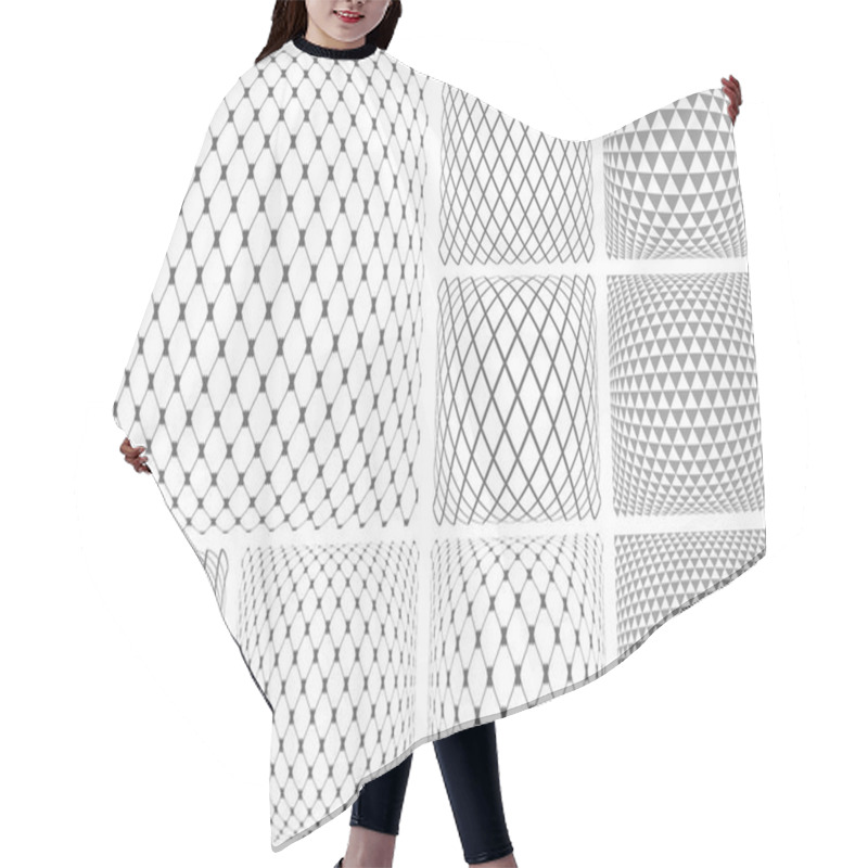 Personality  3D Geometric Patterns Set. Convex Textures And Backdrops.  Hair Cutting Cape