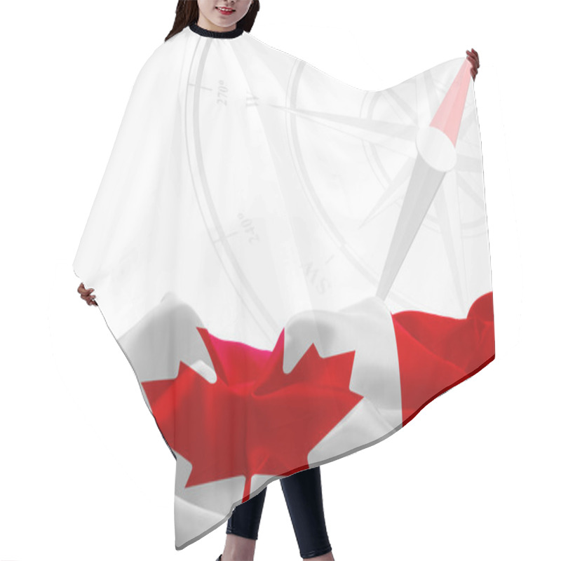 Personality  Canadian Flag And Compass  Hair Cutting Cape