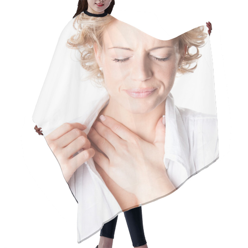 Personality  Woman Who Has Chest Pain Hair Cutting Cape