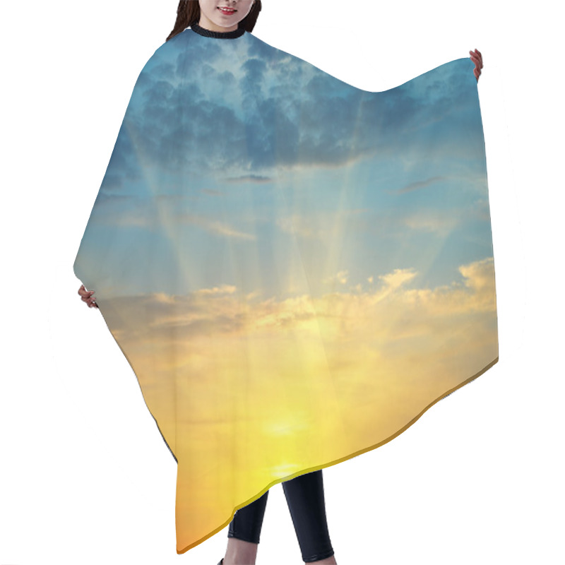 Personality  Beautiful Sunrise And Cloudy Sky Hair Cutting Cape