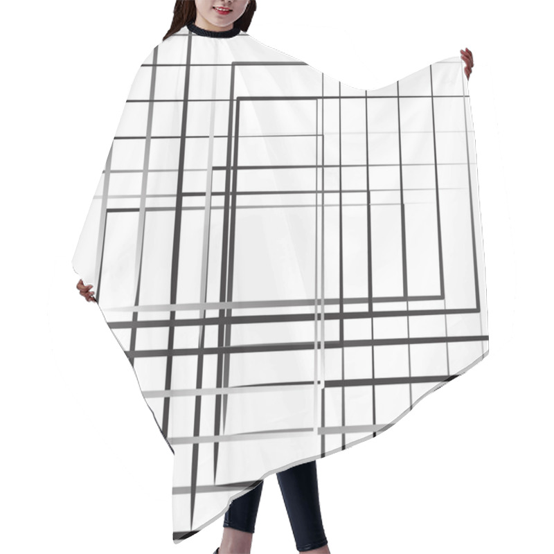 Personality  Geometric Abstract Irregular Squares Background Hair Cutting Cape