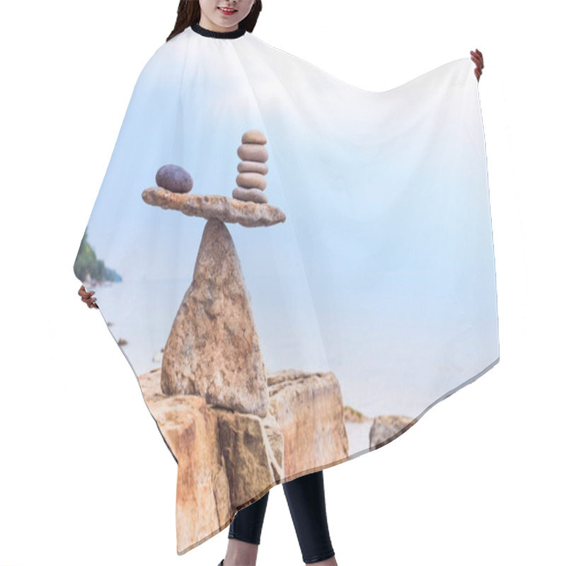 Personality  Stones On Rocky Coast  Hair Cutting Cape