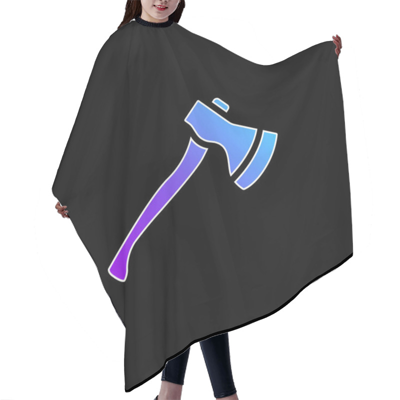 Personality  Axe Blue Gradient Vector Icon Hair Cutting Cape