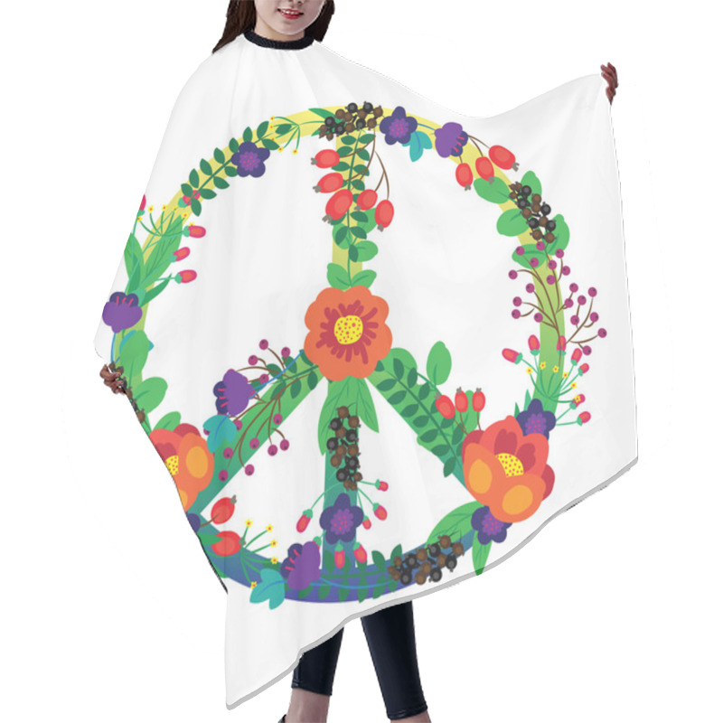 Personality  The Emblem Of The Hippie Flowers Hair Cutting Cape