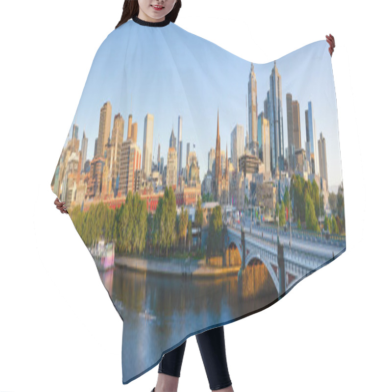 Personality  Panorama View Of Beautiful Melbourne Cityscape Skyline At Sunrise In Australia . Hair Cutting Cape