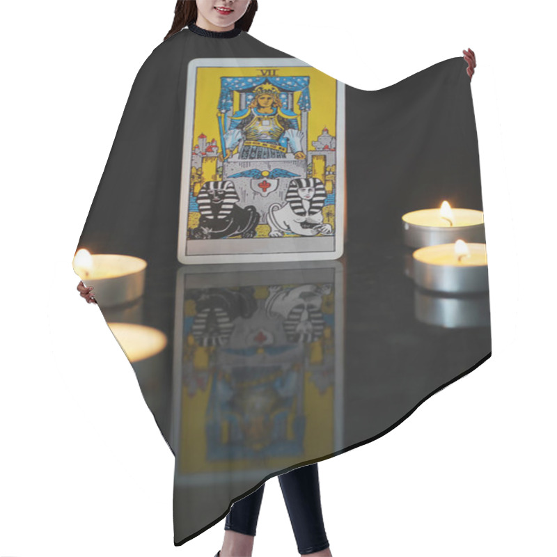 Personality  Tarot, Major Arcana, The Chariot, The Study. Hair Cutting Cape