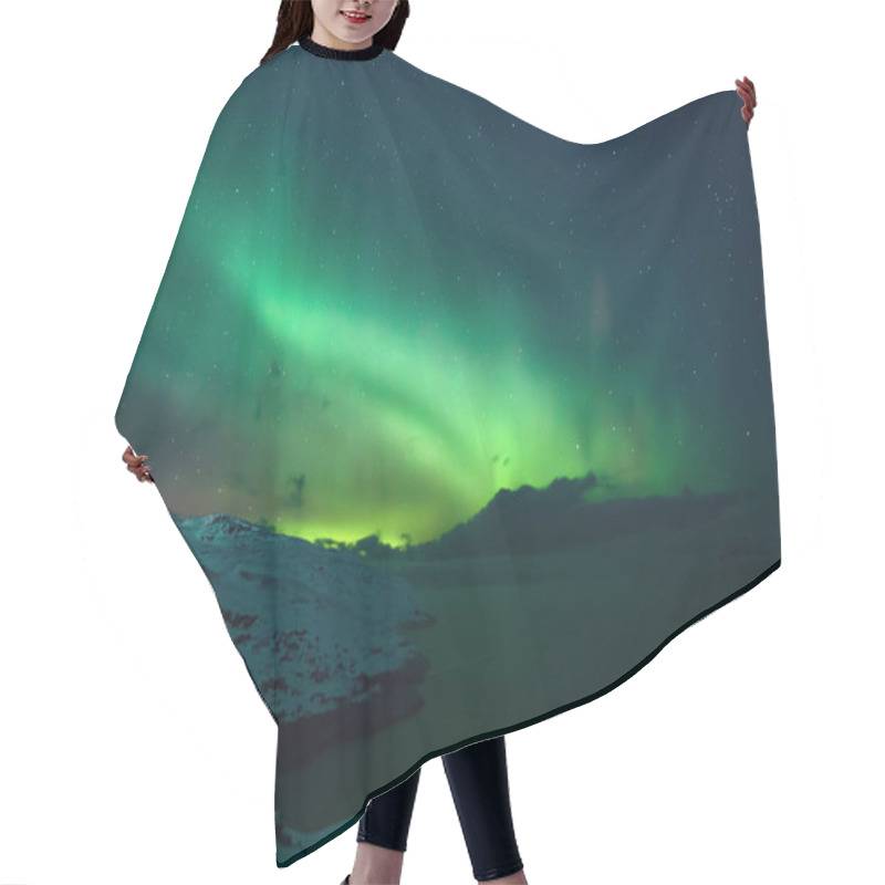 Personality  Northern Lights. Aurora Borealis Nature Landscape At Night Hair Cutting Cape