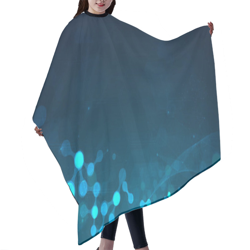 Personality  DNA Digital, Sequence, Code Structure With Glow. Science Concept And Nano Technology Background. Vector Design. Hair Cutting Cape