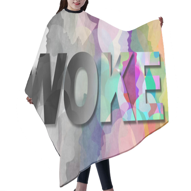 Personality  Woke And Socially Conscious Or Consciousness Awareness Of Society And Identity Politics Or Being Aware Of Equal Justice As A Group Of People Icons Awakening To A New World Of Fairness In A 3D Illustration Style. Hair Cutting Cape