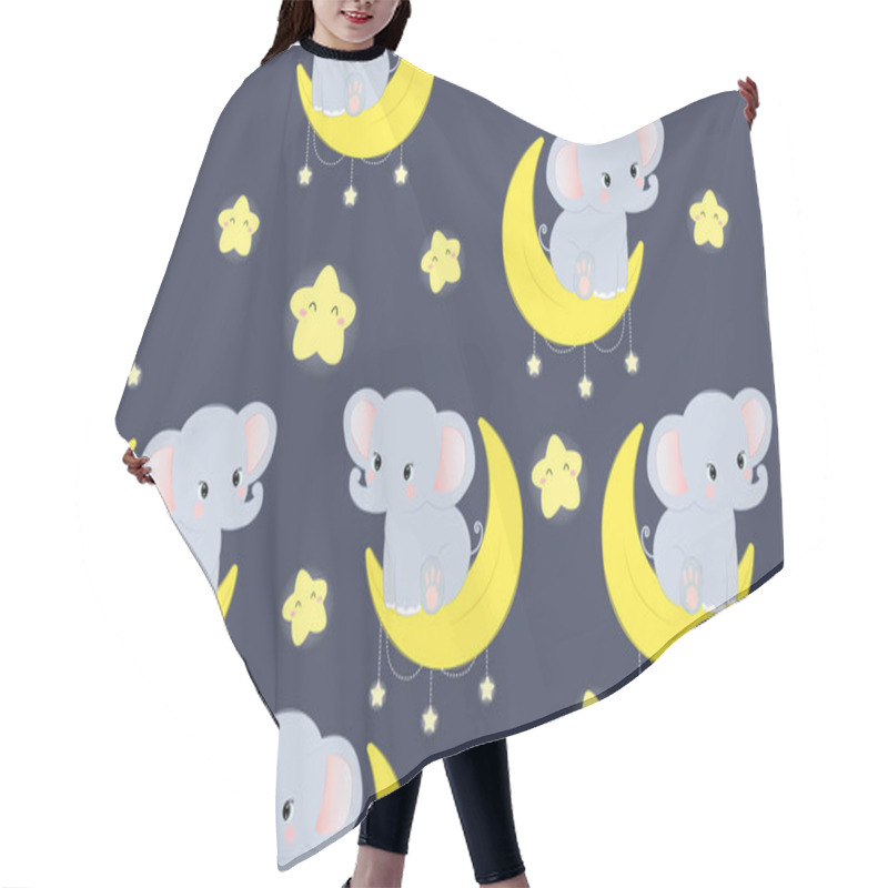 Personality  Elephant Repeat Pattern. Nursery Art Background. Children's Fabric Pattern Design. Hair Cutting Cape