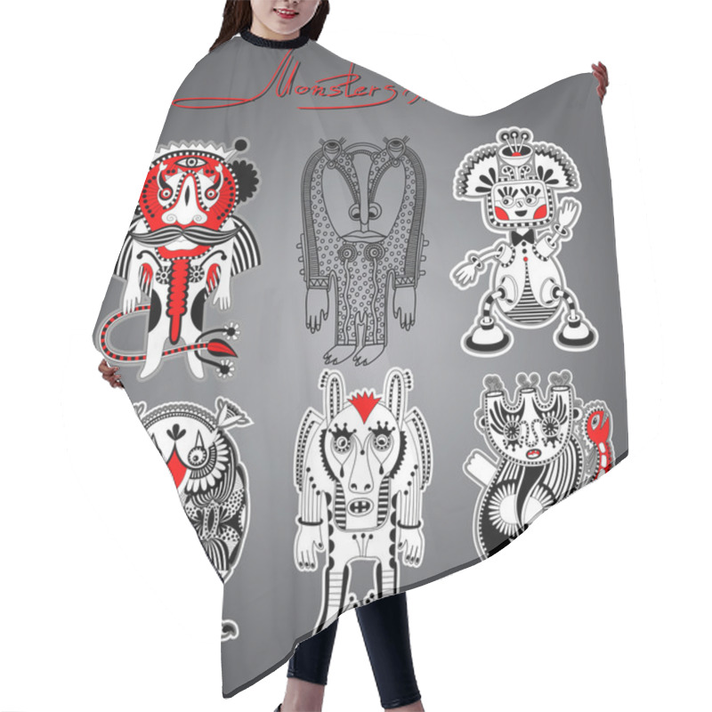 Personality  Ornate Doodle Fantasy Monster Personage Hair Cutting Cape