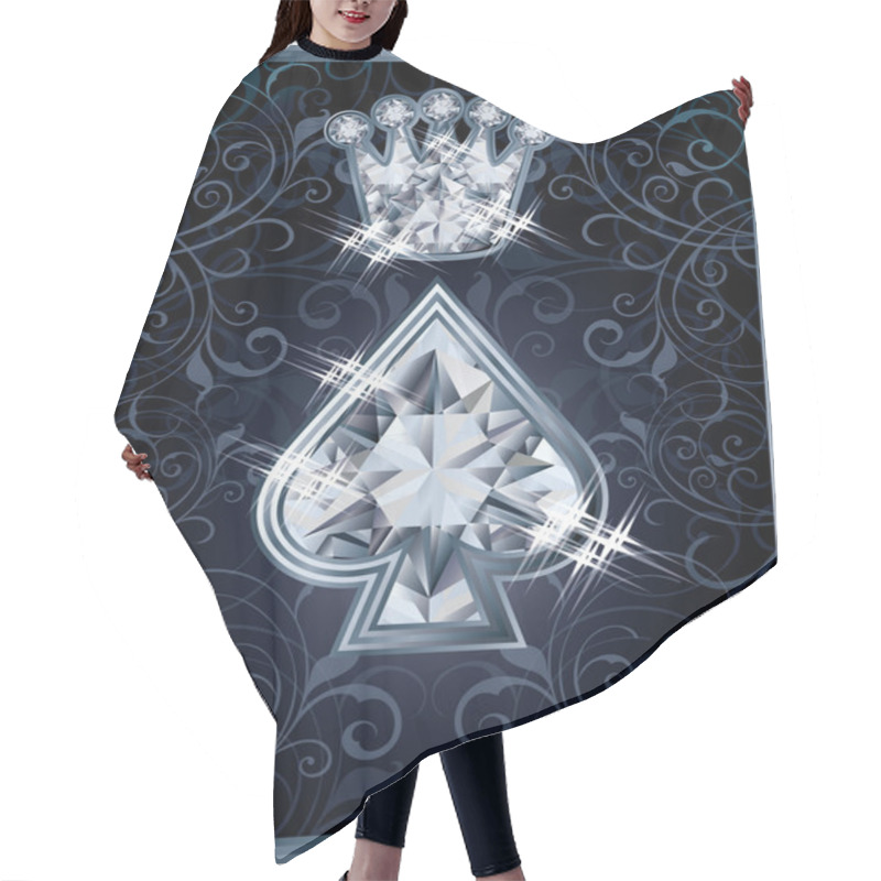 Personality  Diamond Poker Spade Royal Card, Vector Illustration Hair Cutting Cape