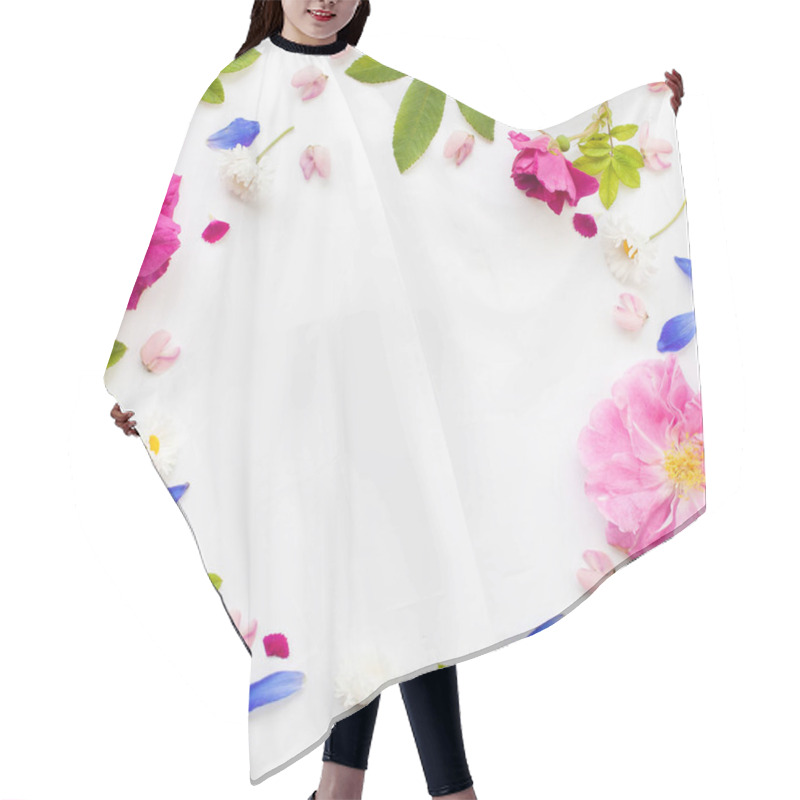 Personality  Romantic Flower Flat Lay Frame  Hair Cutting Cape