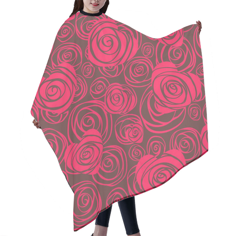 Personality  Abstract Seamless Pattern With Hearts And Roses Hair Cutting Cape