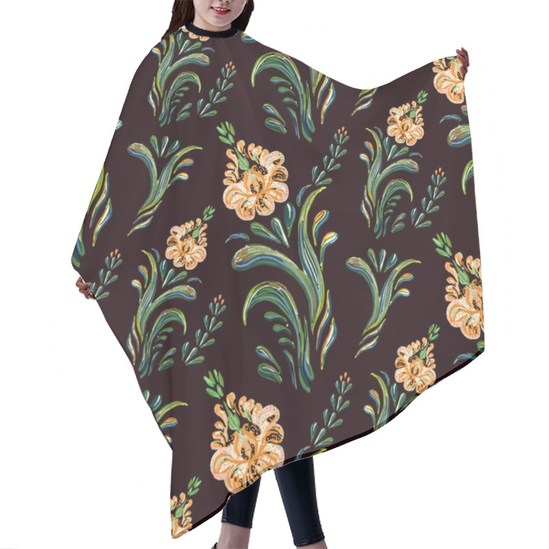 Personality  Seamless Classic Floral Background. Hair Cutting Cape