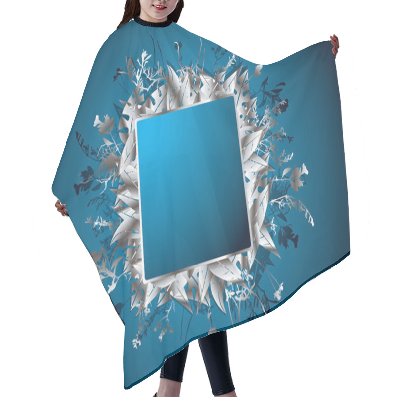 Personality  Floral Banner Blue Hair Cutting Cape