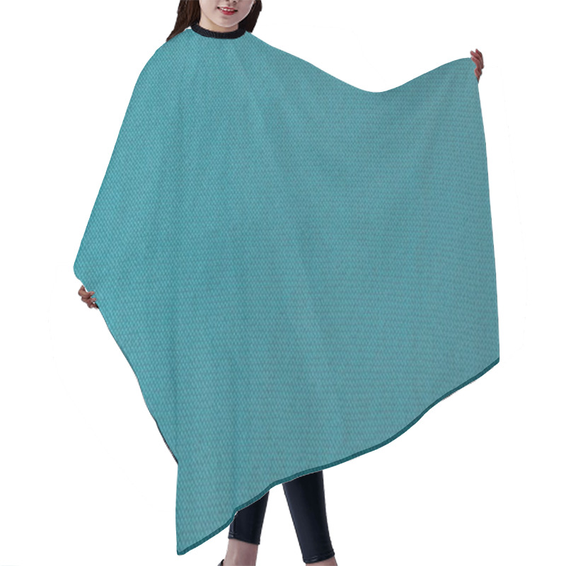 Personality  Close Up View Of Turquoise Fabric Texture  Hair Cutting Cape