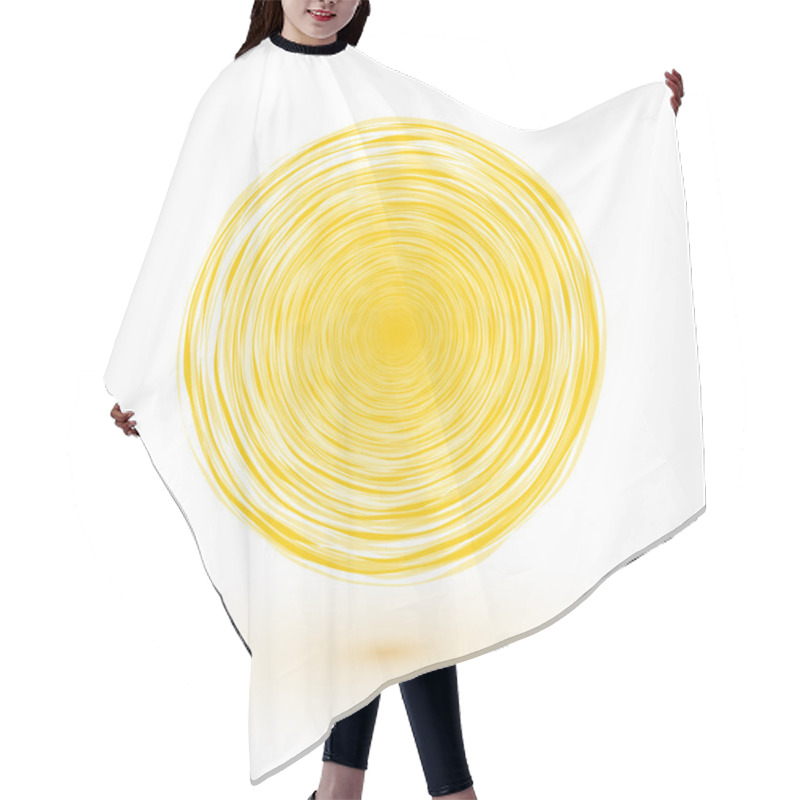 Personality  Sun Symbol Yellow Circle Composed Of Thin Lines Hair Cutting Cape