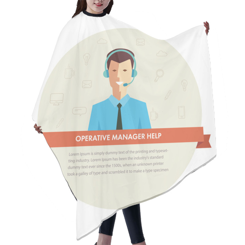 Personality  Male Manager Help Banner Hair Cutting Cape