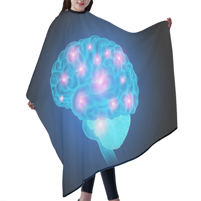 Personality  Human Brain Medical Anatomy Illustration  Hair Cutting Cape