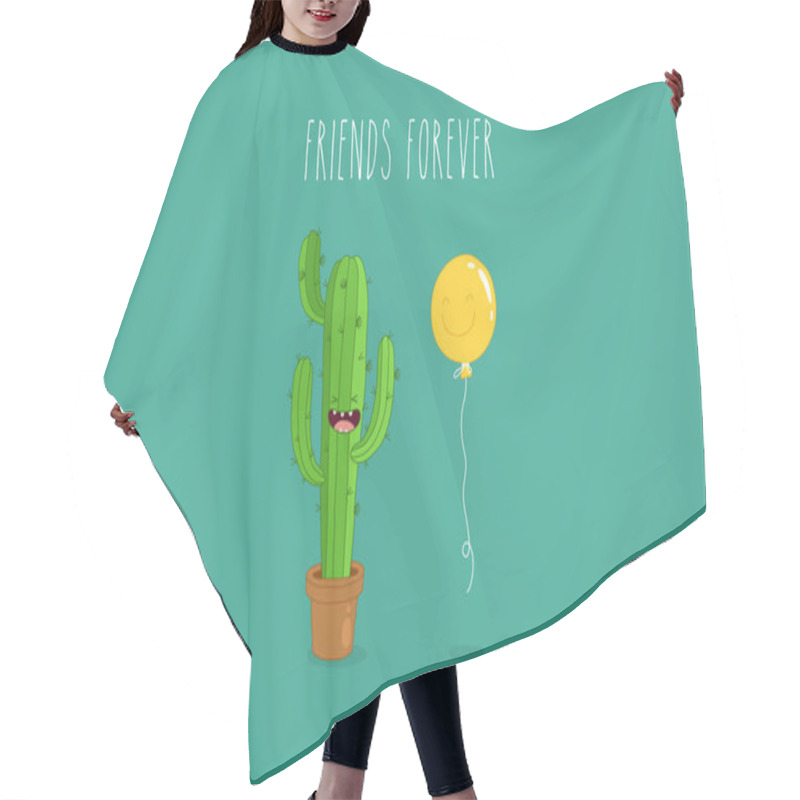 Personality  Funny Cactus With Balloon Hair Cutting Cape