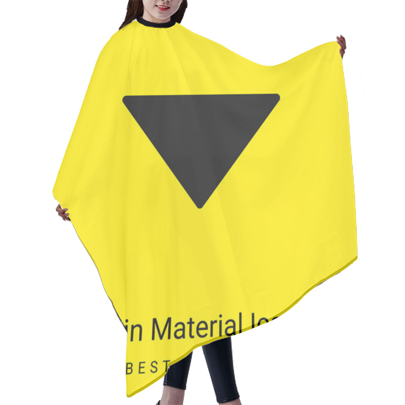 Personality  Arrow Down Filled Triangle Minimal Bright Yellow Material Icon Hair Cutting Cape