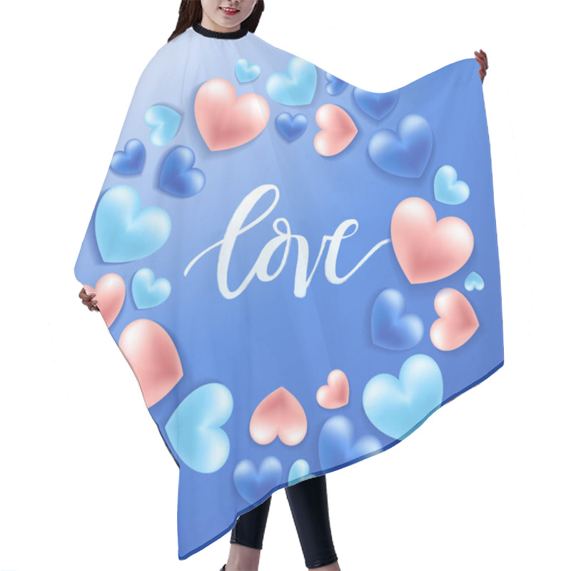 Personality  Happy Valentines Day Elements : Realistic Valentine Hearts On Background : Vector Illustration Hair Cutting Cape