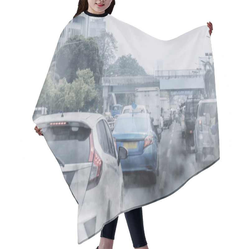 Personality  Air Pollution From The Exhaust Gas Of Cars Hair Cutting Cape