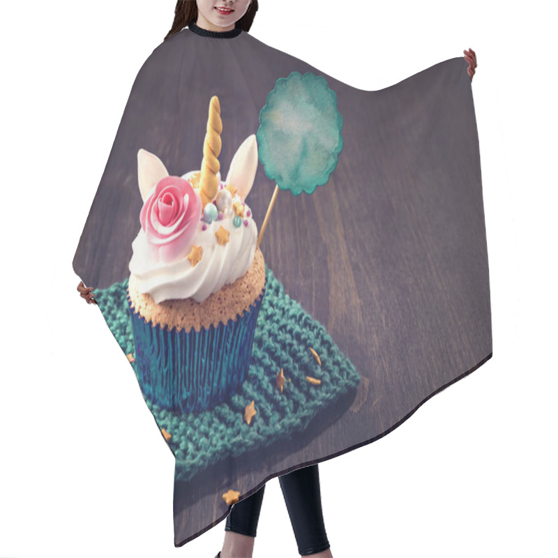 Personality  Unicorn Cupcake For Party Hair Cutting Cape