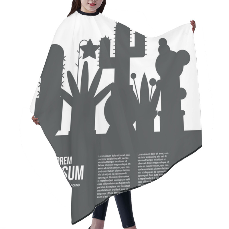 Personality  Silhouettes Of Cactuses And Succulents Hair Cutting Cape