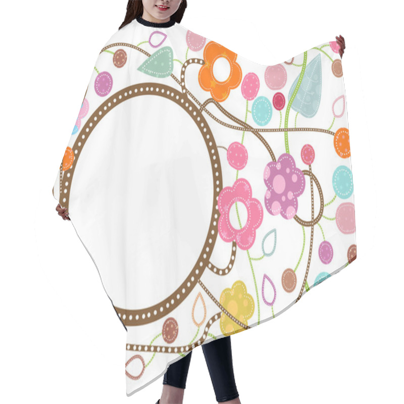 Personality  Flowery Frame With Space For Text Hair Cutting Cape