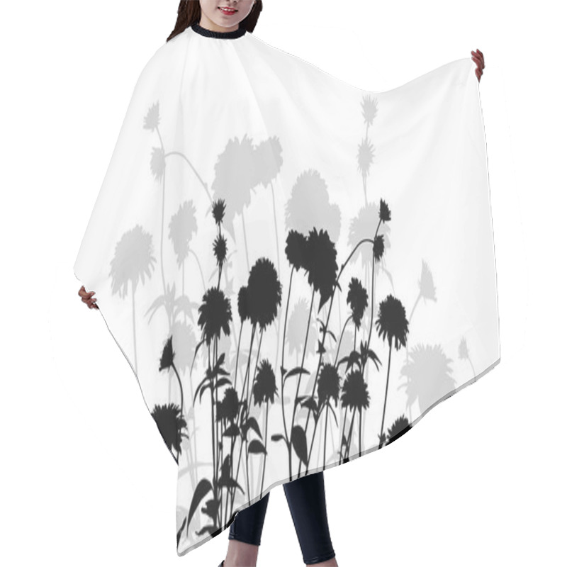 Personality  Silhouette Of Flowers. Vector Illustration Hair Cutting Cape