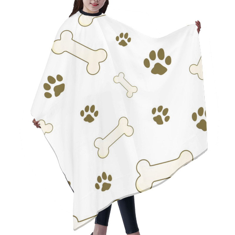 Personality  Bone And Paw Texture Hair Cutting Cape