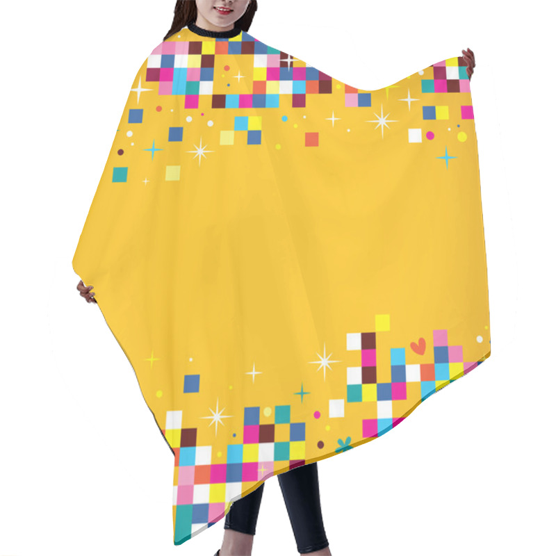 Personality  Fun Pixel Squares Background Design Element Hair Cutting Cape