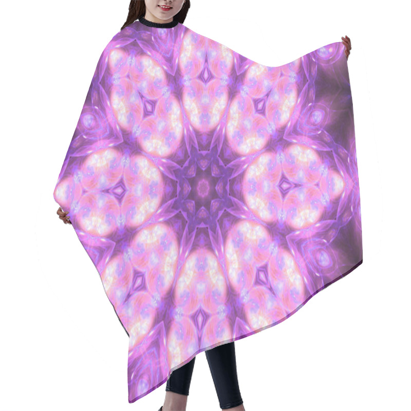 Personality  Purple Abstract Fractal Mandala, Digital Artwork For Creative Graphic Design Hair Cutting Cape