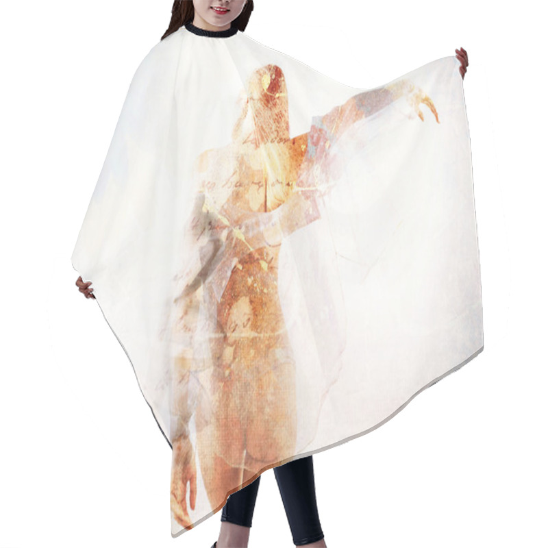 Personality  Woman In Touch With Nature - Concept Hair Cutting Cape