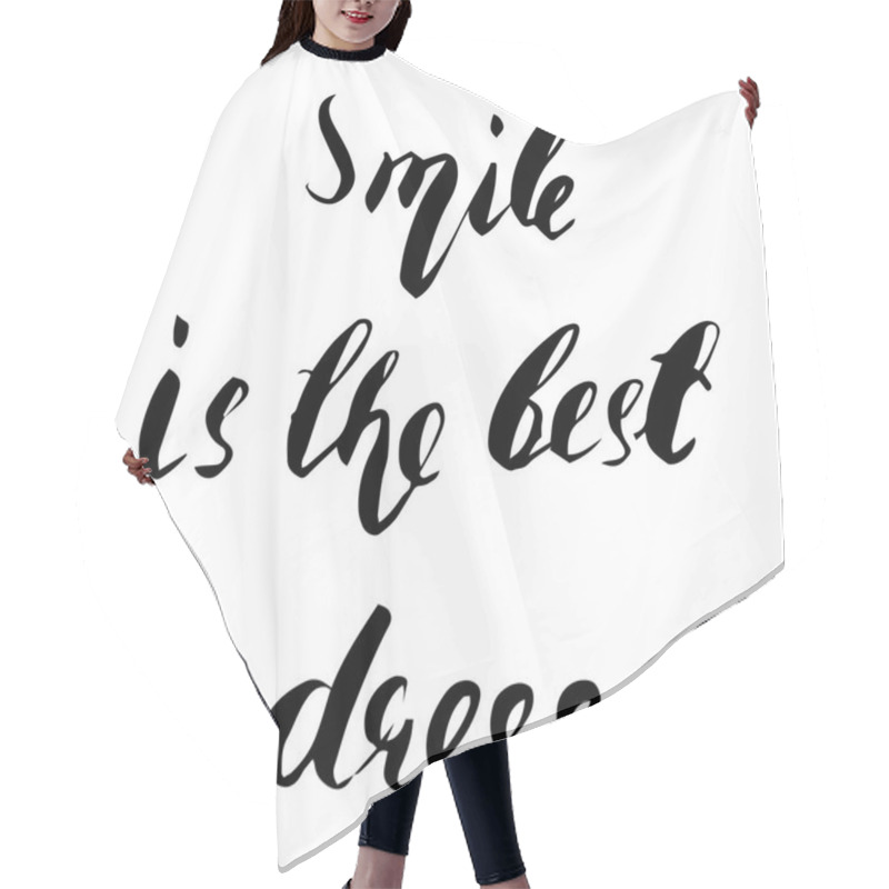 Personality  Smile Is The Best Dress Lettering Hair Cutting Cape