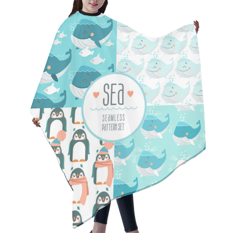 Personality  Cute Sea Seamless Patterns Hair Cutting Cape