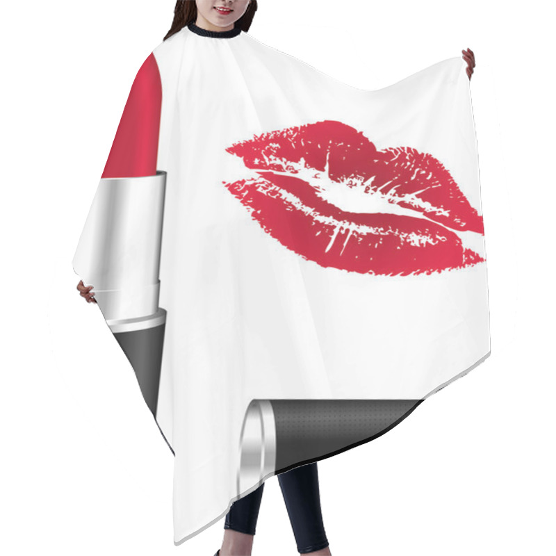 Personality  Red Lipstick Hair Cutting Cape