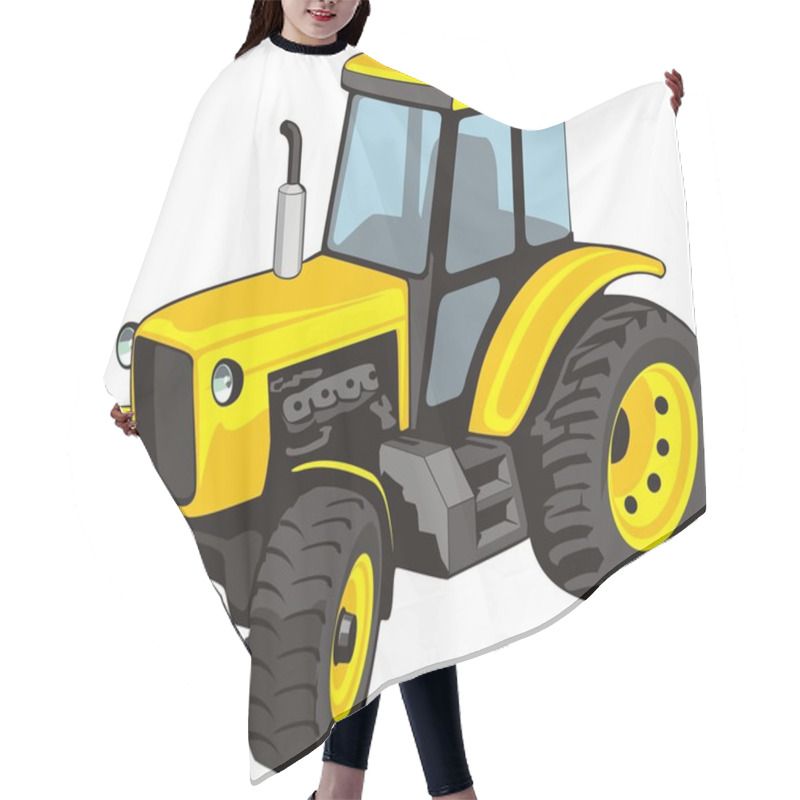 Personality  Old Yellow Tractor Hair Cutting Cape