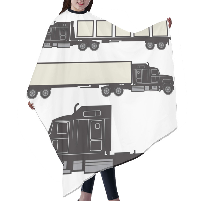 Personality  Heavy Trucks Silhouette Set Hair Cutting Cape