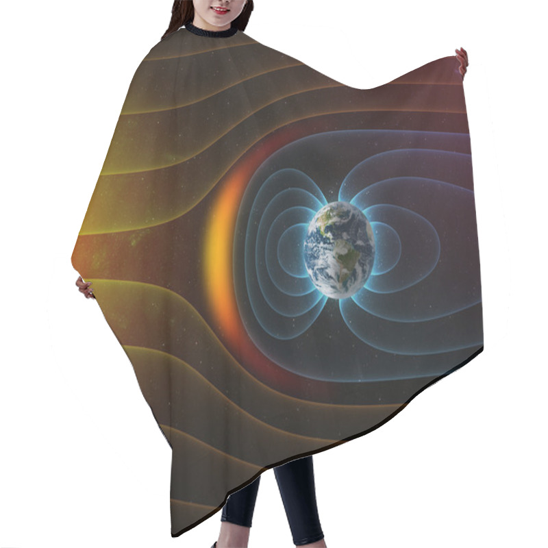 Personality  Planet Earth S Magnetic Field Against Sun S Solar Wind Hair Cutting Cape