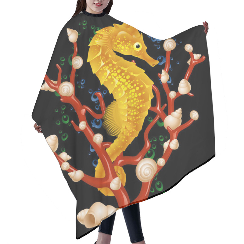 Personality  Sea Horse Hair Cutting Cape