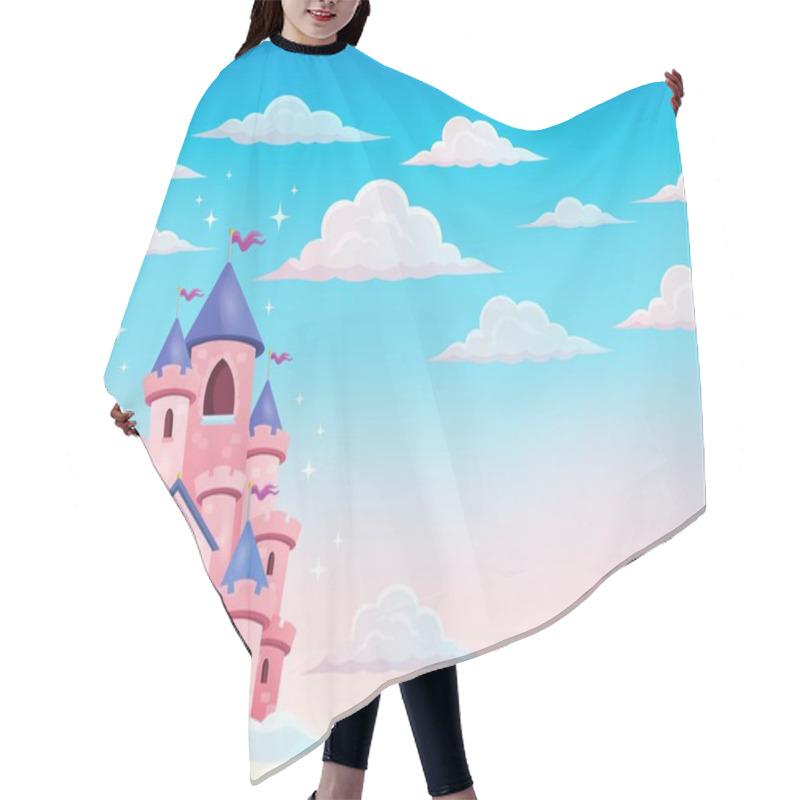 Personality  Pink Castle In Clouds Theme 1 Hair Cutting Cape