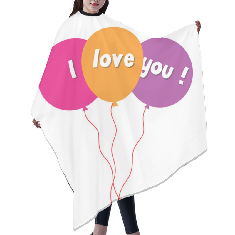 Personality  I Love You Message Balloons Hair Cutting Cape