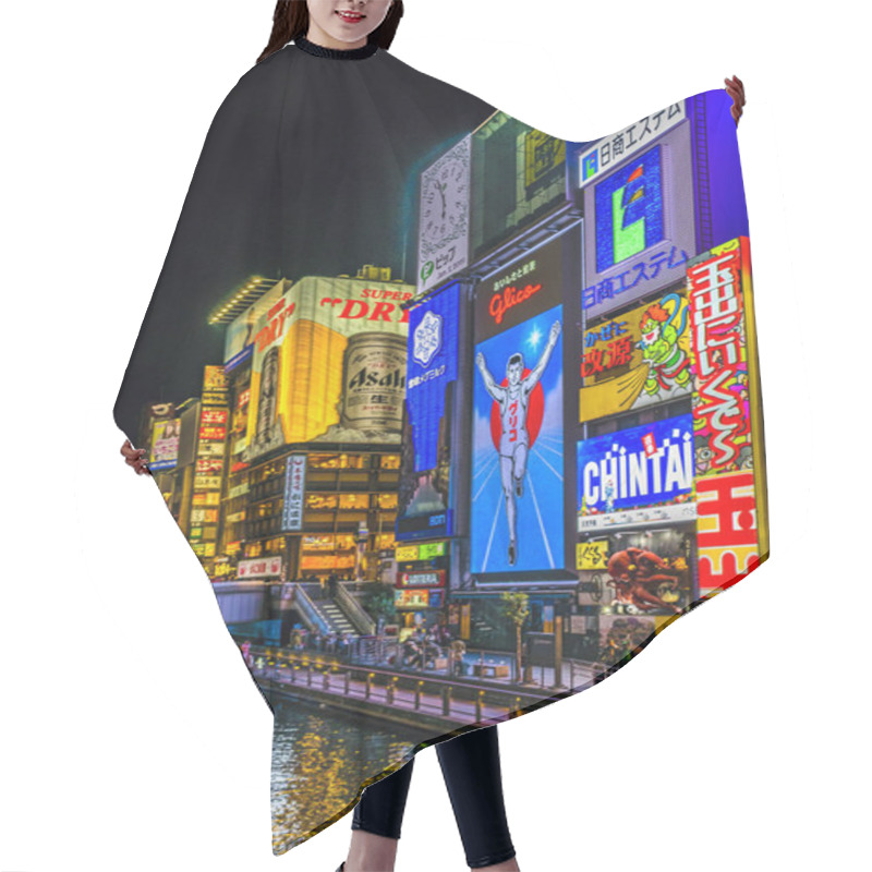 Personality  Dotonbori Night Scene, Osaka, Japan Hair Cutting Cape