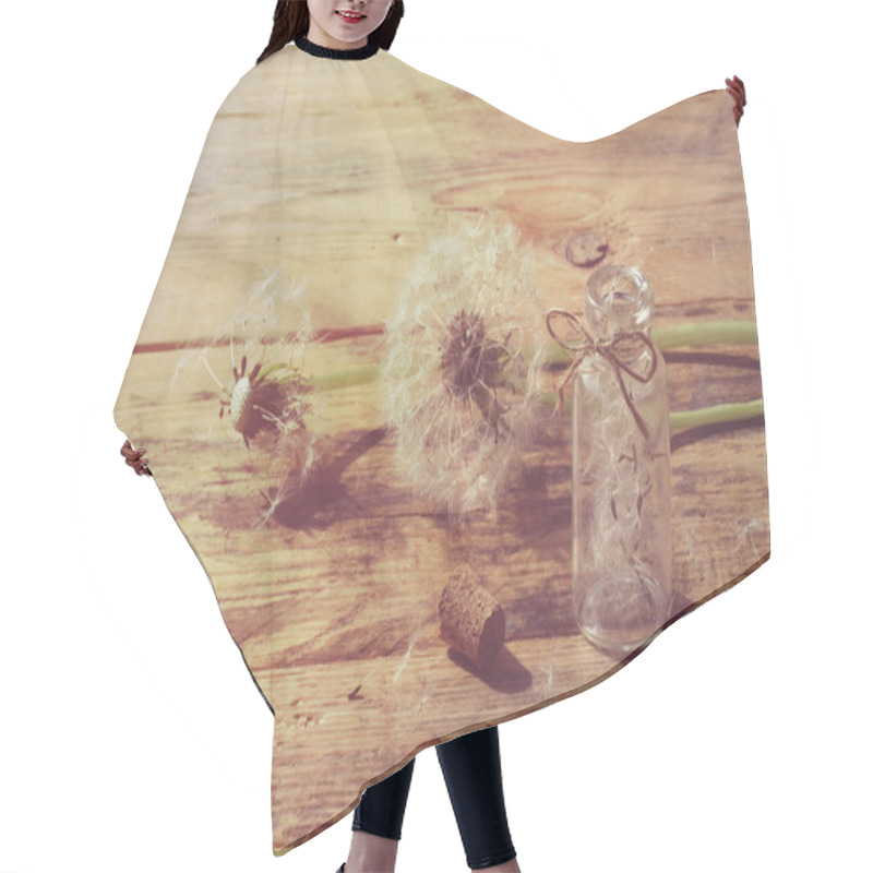 Personality  Summer Dandelion On Wooden Table Hair Cutting Cape